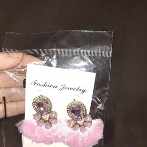 Light pink stone earrings